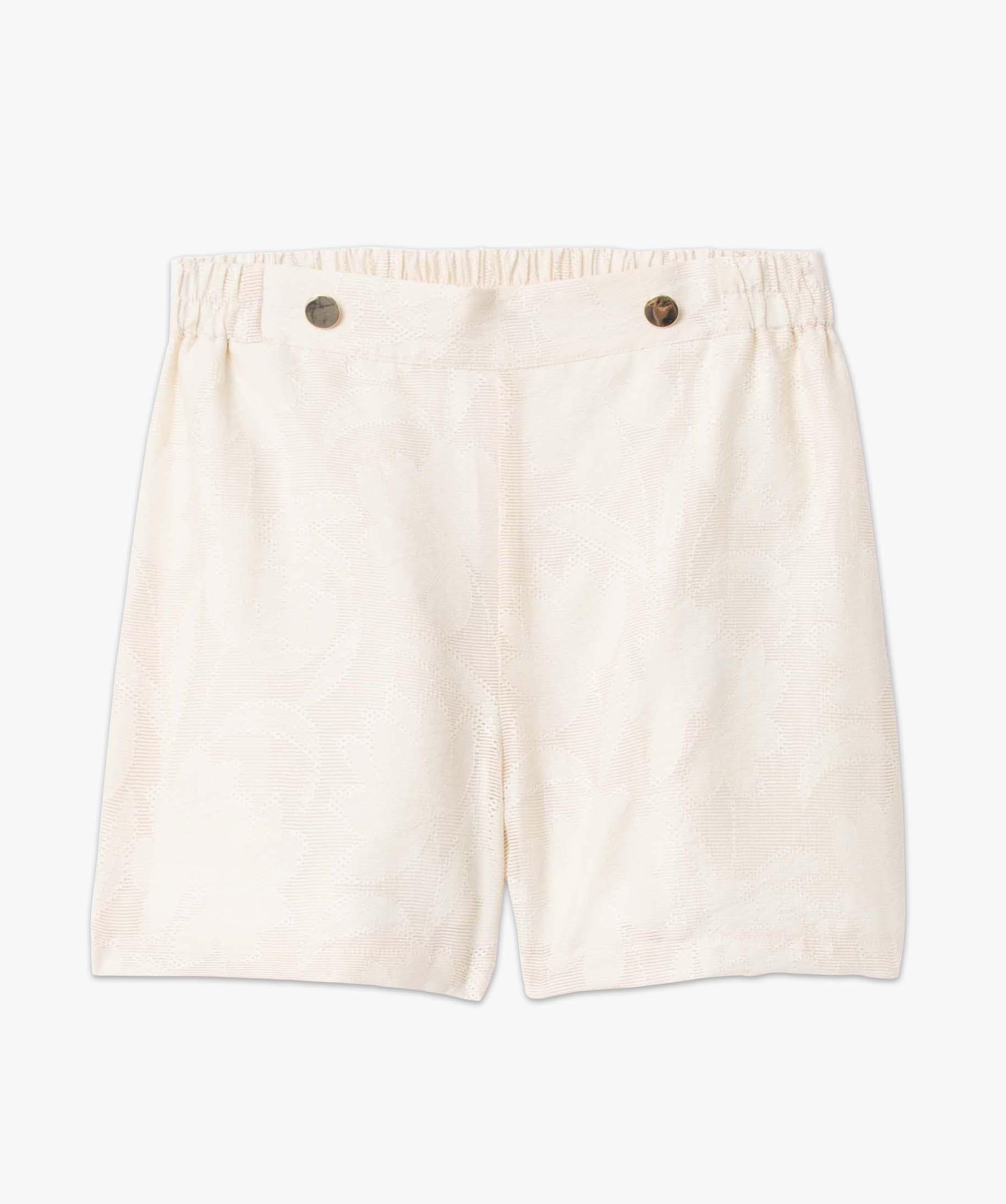 Short femme en toile en maille texturée ecru | GEMO