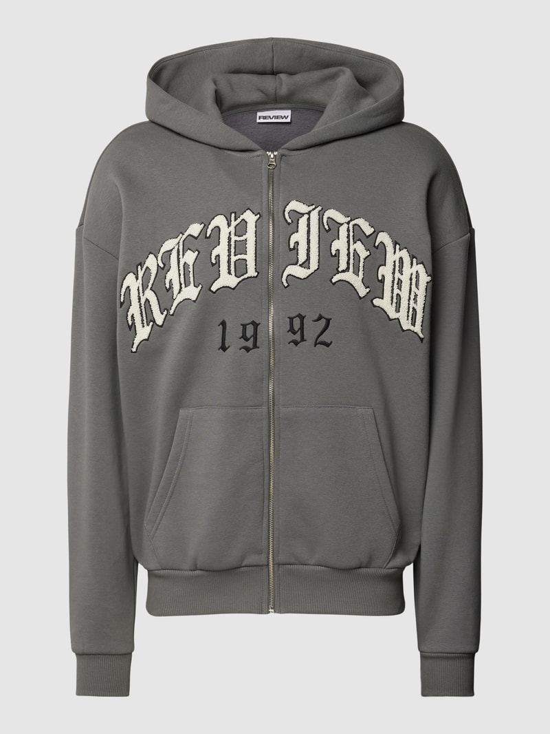 Sweatjacke mit Reißverschluss in dunkelgrau