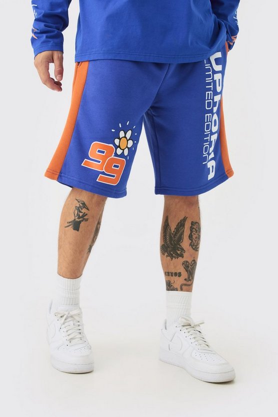 Lange Basketball-Shorts mit Euphoria-Print