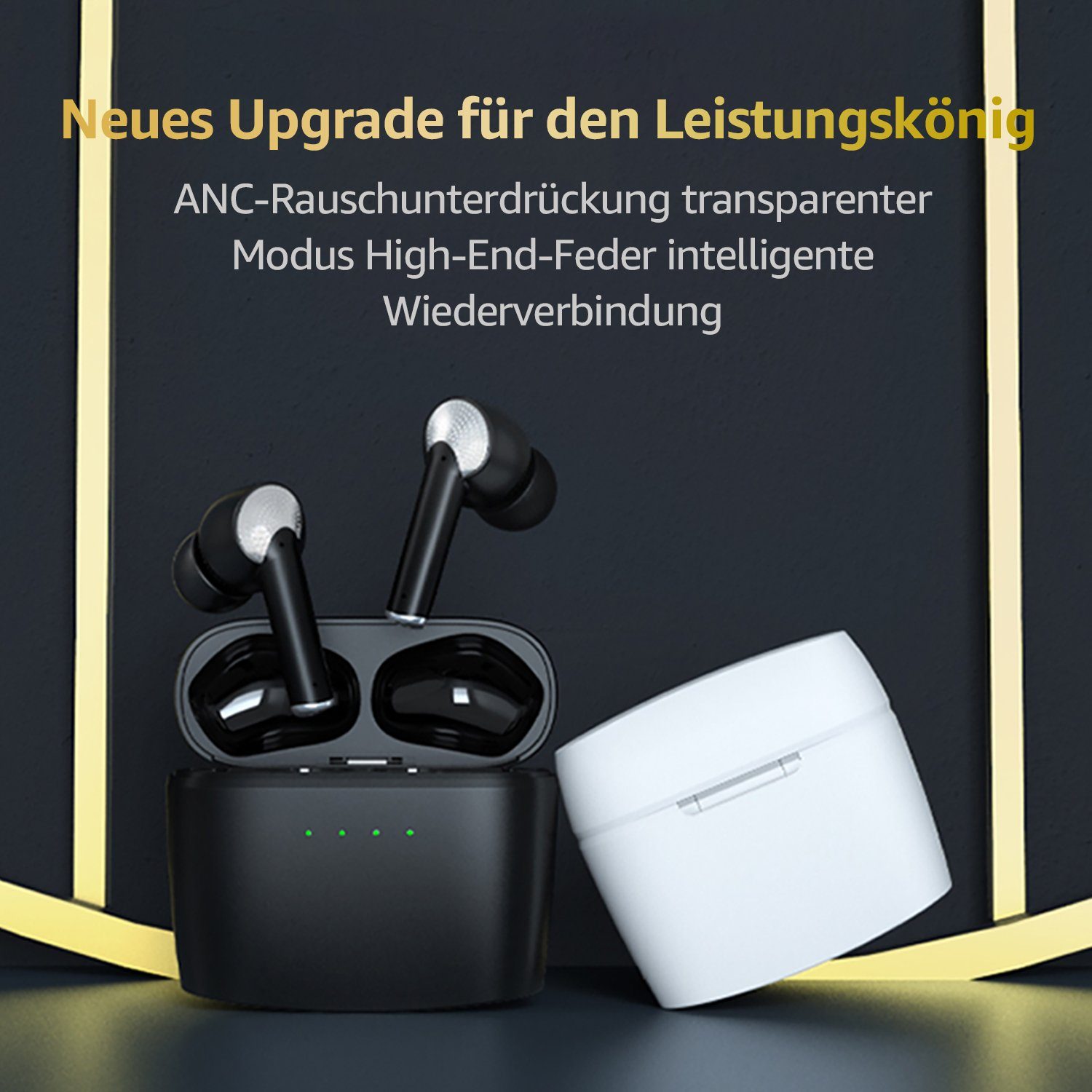7Magic Wireless Earbuds IPX7 Ohrhörer Deep Bass wireless In-Ear-Kopfhörer (Sprachsteuerung, True Wireless, Siri, Voice Assistant, Bluetooth, ANC+ENC Rauschunterdrückung, Bluetooth 5.3)