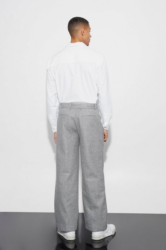 Melton Woll-Hose mit weitem Bein