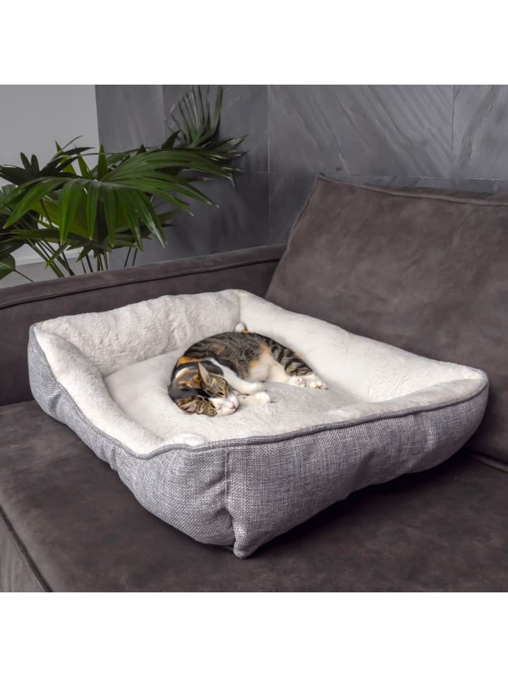 Intirilife Hundebett Katzenbett 50 x 40 x 13 cm in Grau - 60 x 47 x 13 cm günstig kaufen 60 cm