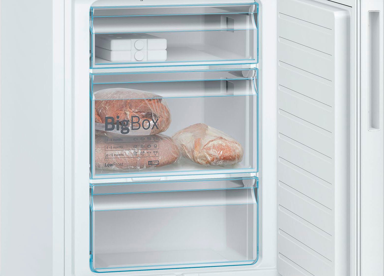 BOSCH Kühl-/Gefrierkombination Serie 6 KGE39AWCA, 201 cm hoch, 60 cm breit
