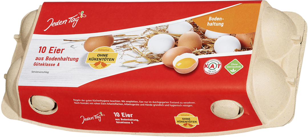 Eier aus Bodenhaltung Bruderhahn Aufzucht Güteklasse A