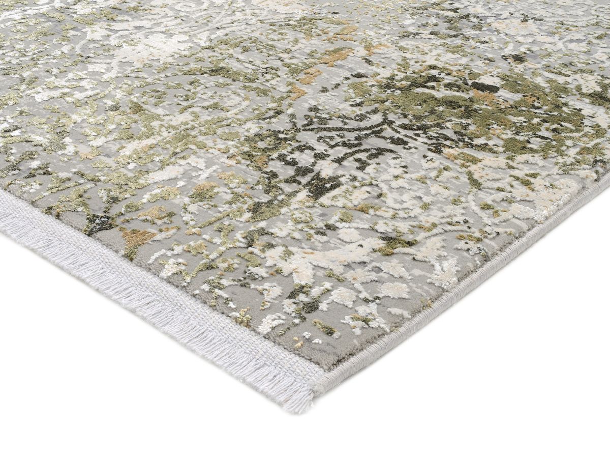 Interliving Webteppich L-8700 Grau Grün 67 x 130 cm