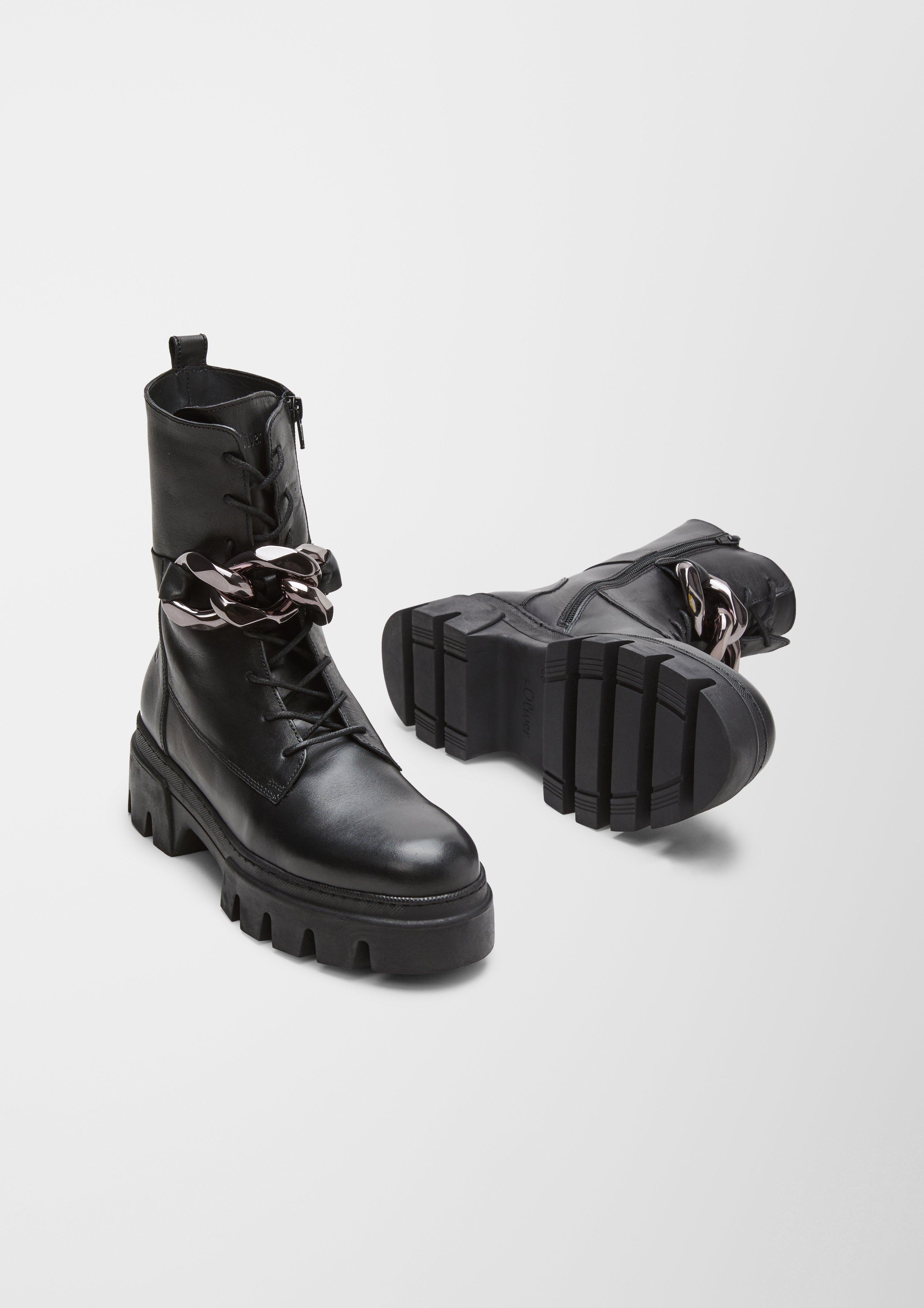 Lederstiefel mit Schmuck-Detail  6007138-001