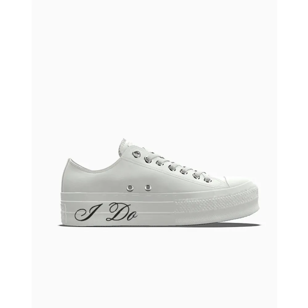 Converse Custom Chuck Taylor All Star Lift Platform Premium Wedding By You A02257CSP24_WHITE_IDO / weiss