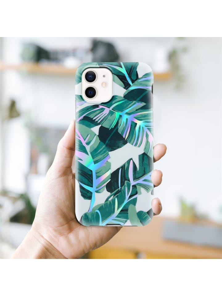 cadorabo Hülle für Apple iPhone 12 / 12 PRO Blumen Muster in BANANENBLÄTTER günstig kaufen onesize