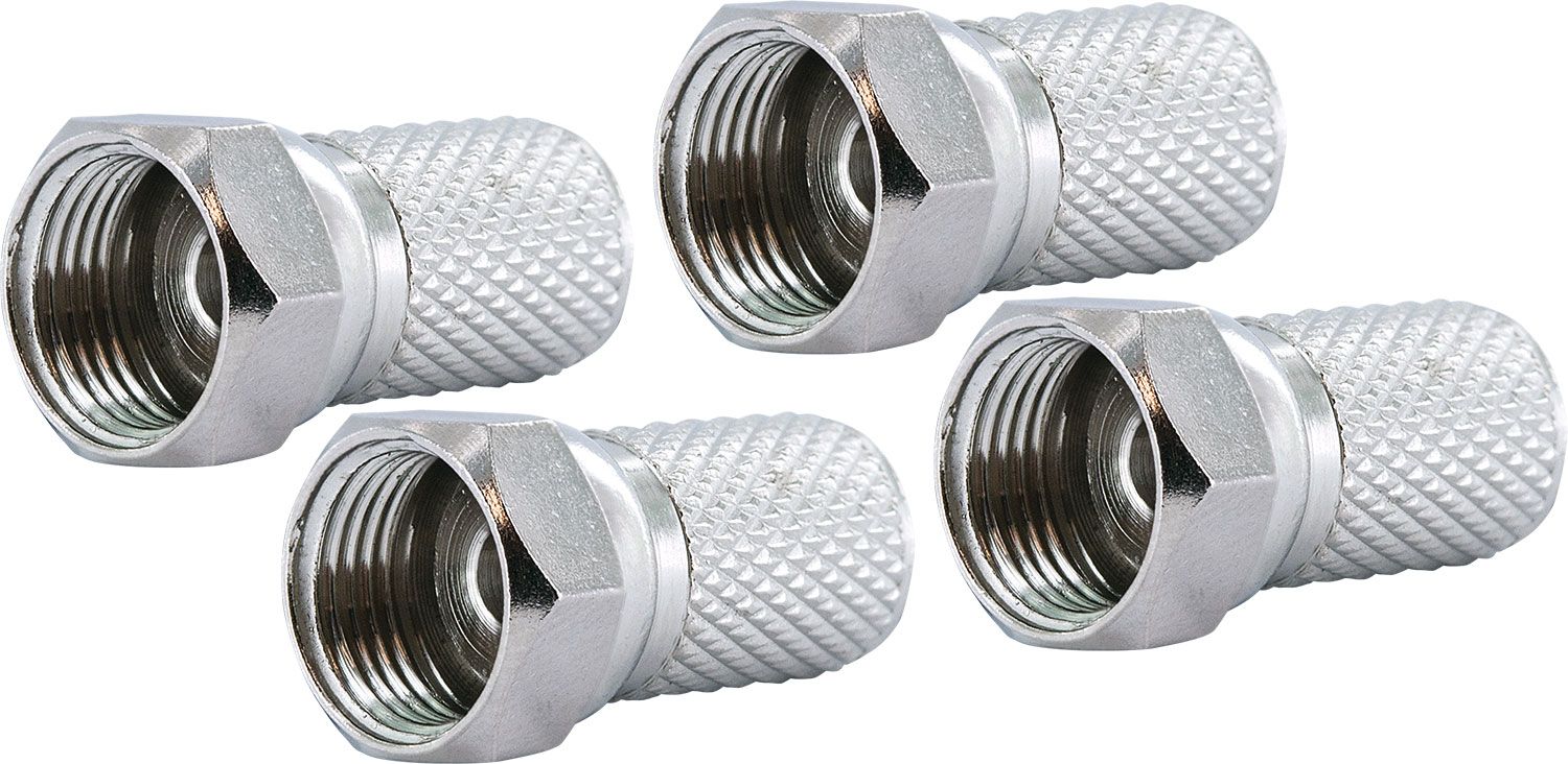 Schwaiger 4 x 7,3 mm F-Aufdrehstecker Set