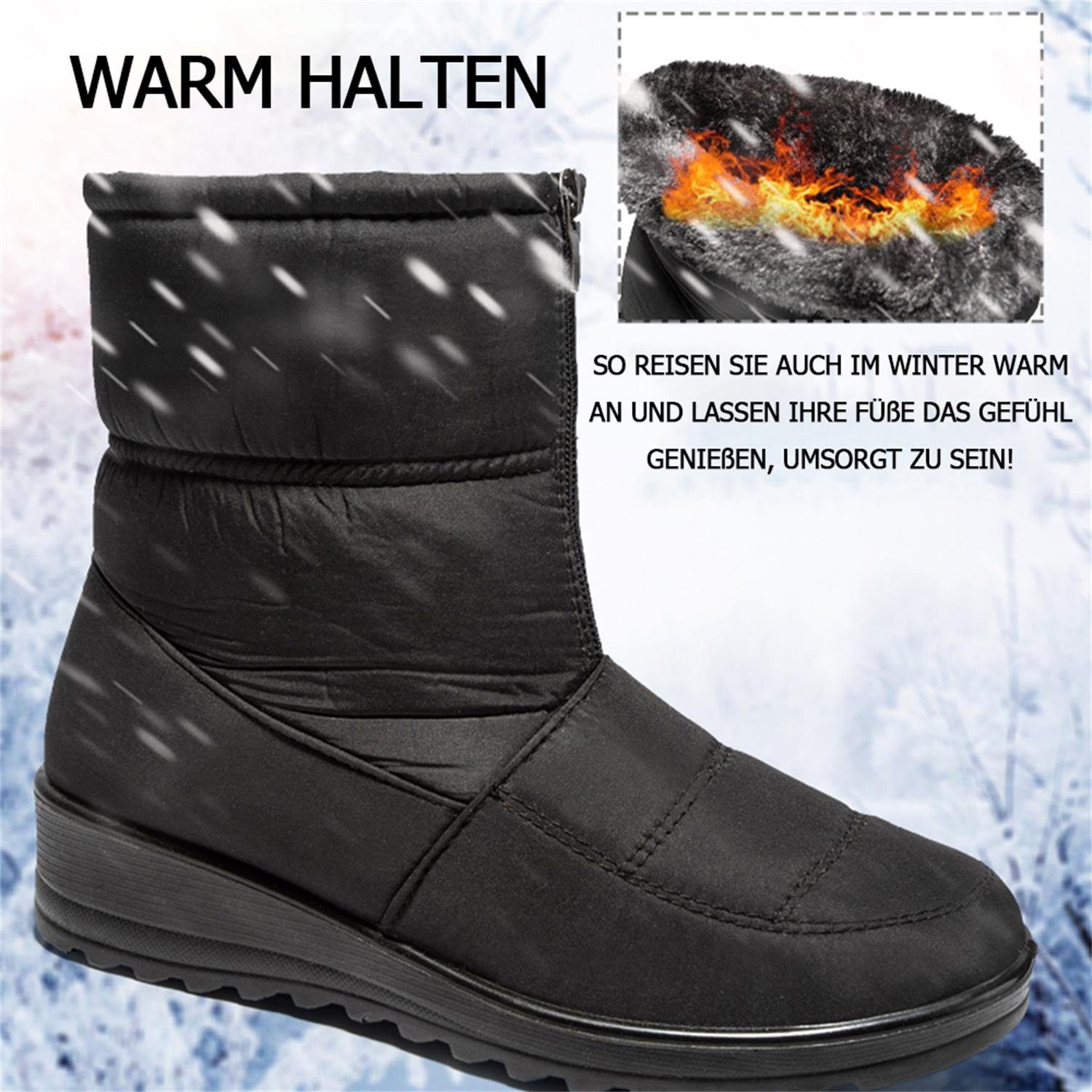 TOPMELON Schneestiefel Winterschuhe Damen Gefüttert Wasserdicht Snowboots