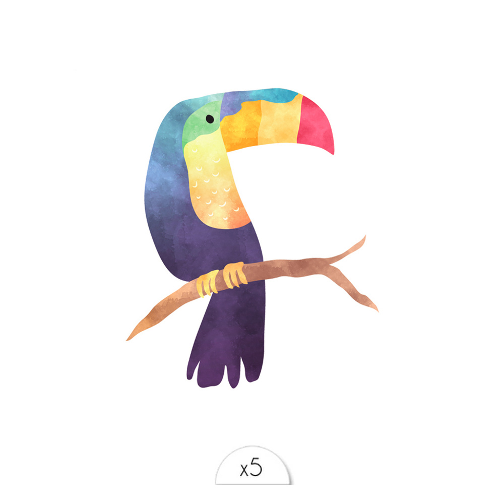 Sioou Toucan Tatouage éphémère