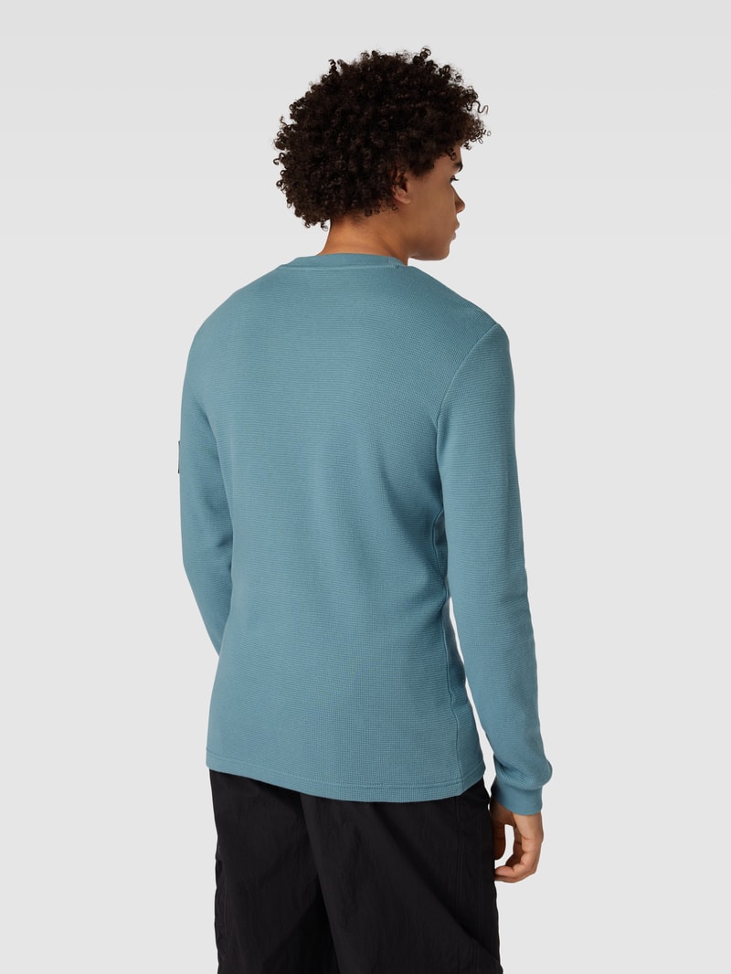 Longsleeve mit Label-Patch in rauchblau