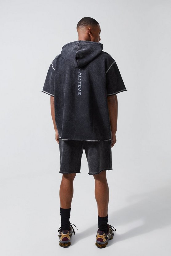 Active Shorts mit Acid-Waschung