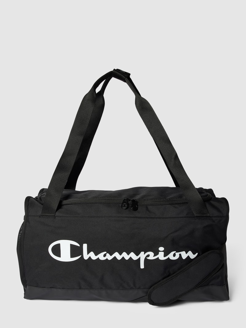 Weekender mit Label-Print Modell 'Duffle' in schwarz