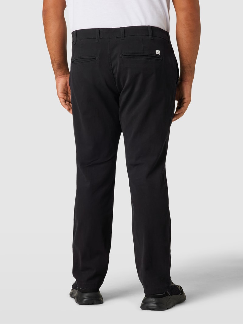 PLUS SIZE Stoffhose mit Knopf- und Reißverschluss Modell 'MARCO' in schwarz