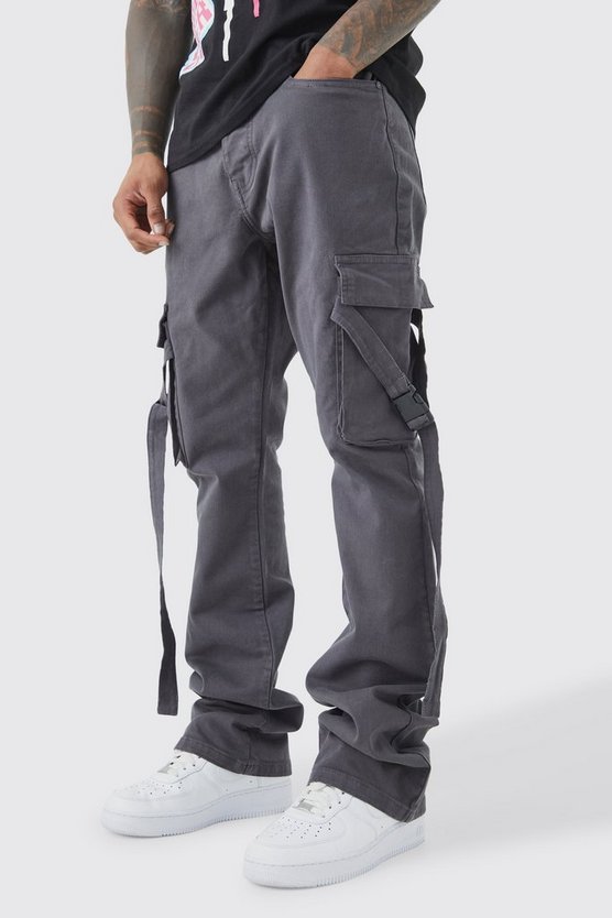 Slim-Fit Cargo-Schlaghose mit Riemchen