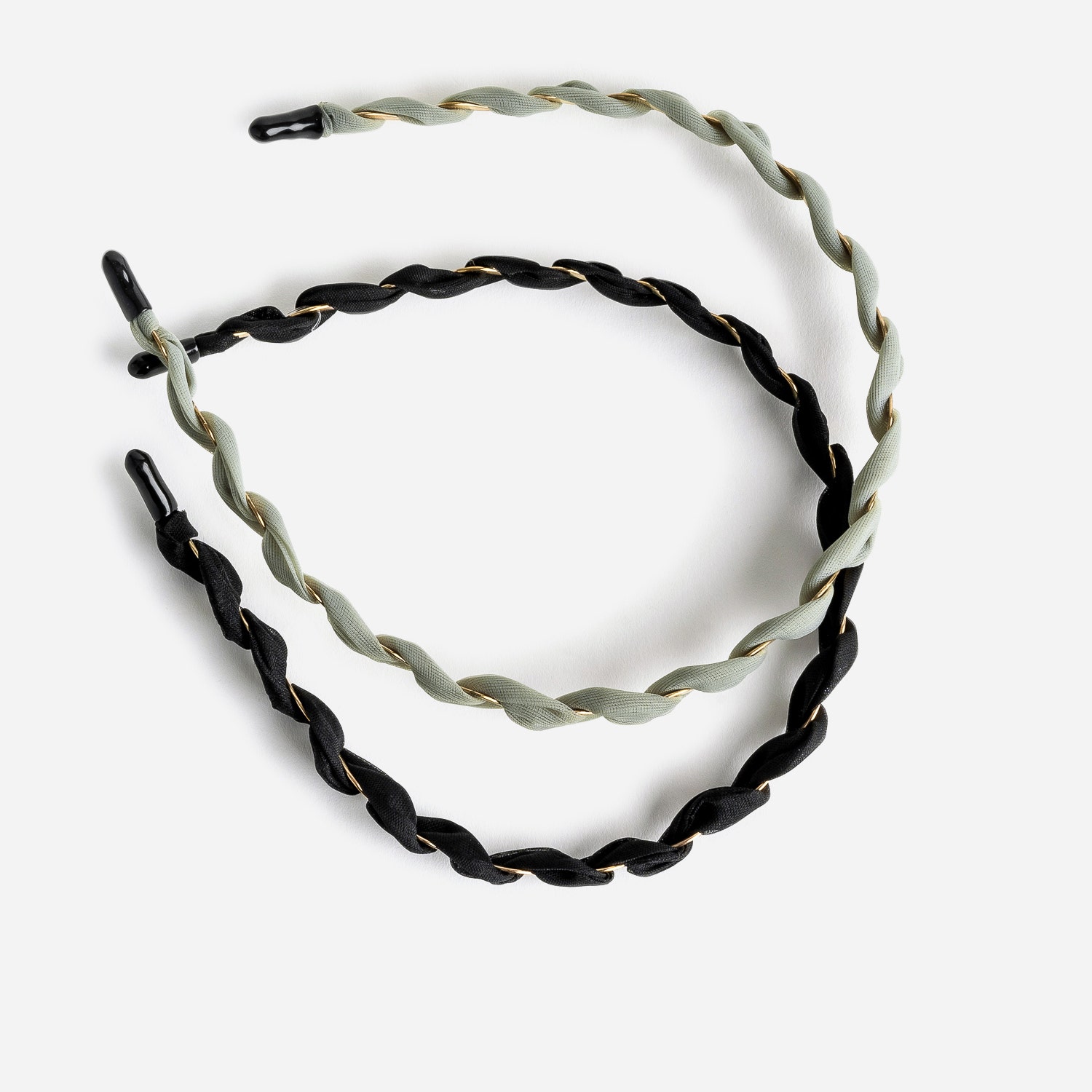 Lot de 2 serre-têtes vert et noir