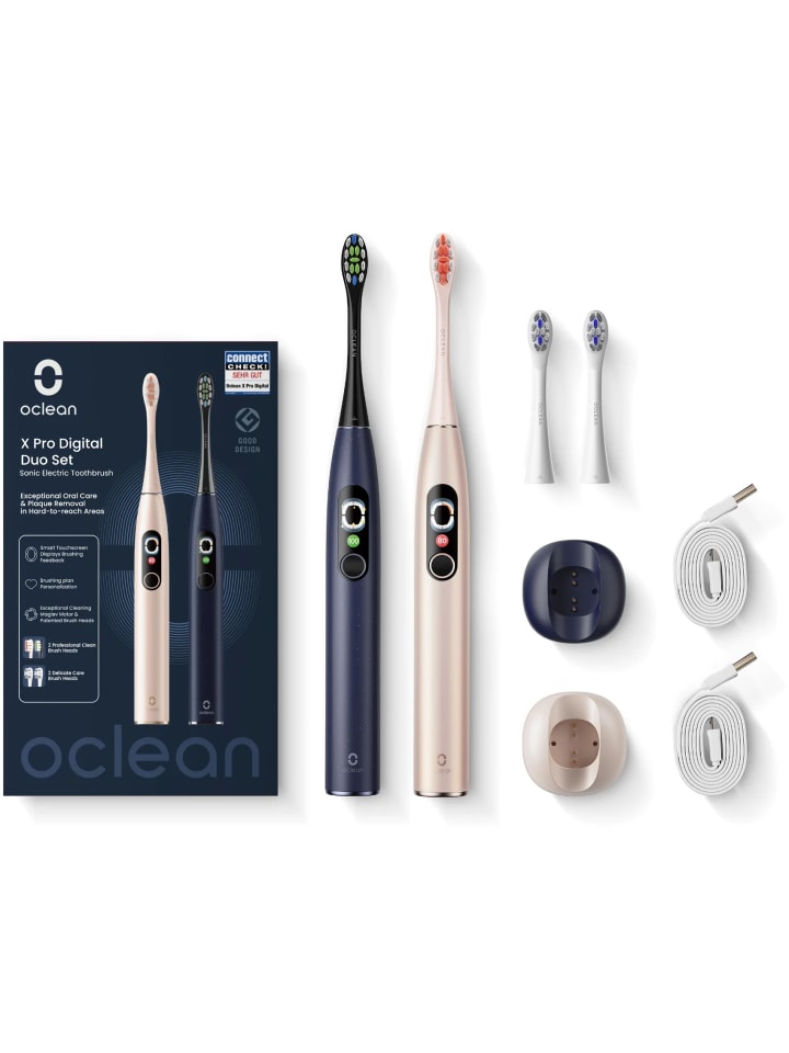 Oclean Elektrische Zahnbürste X Pro Digital Duo in blau günstig kaufen onesize