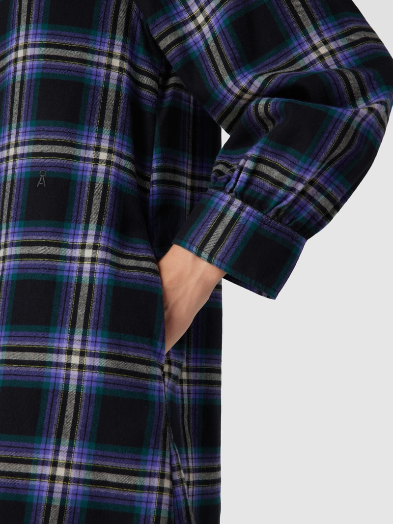 Knielanges Hemdblusenkleid mit Karomuster Modell 'CHARLINAA' in lila