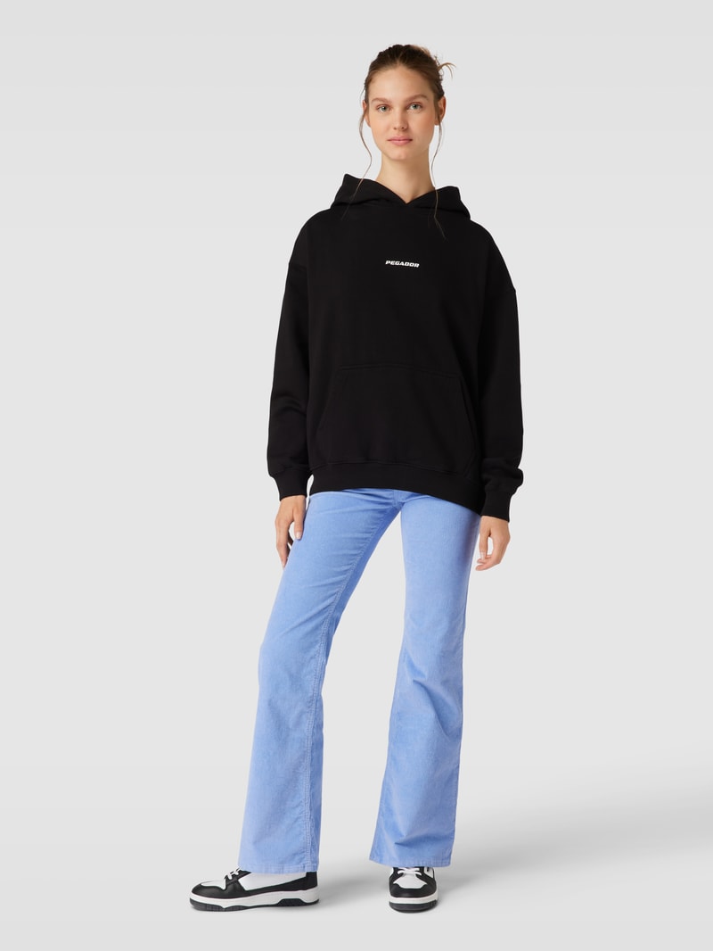 Oversized Hoodie mit Label-Print Modell 'CULLA' in schwarz