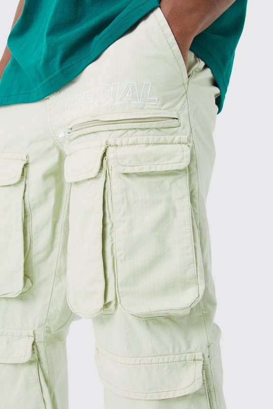 Cargo Ripstop-Hose mit geradem Bein und Logo