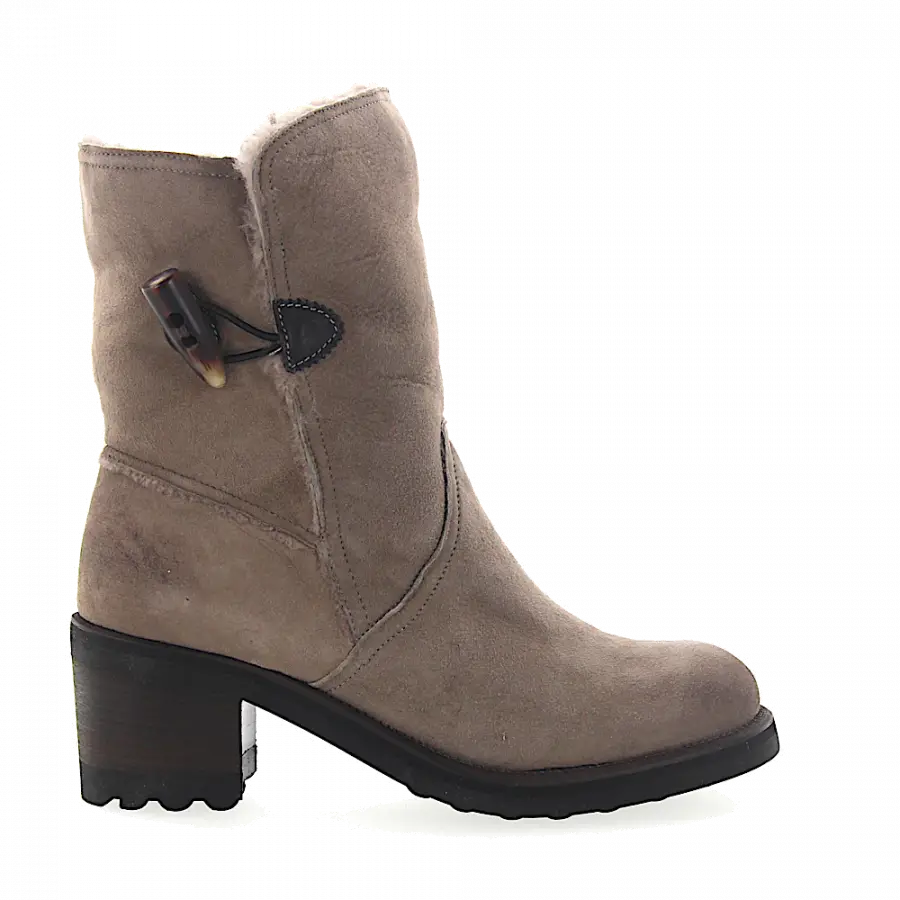 ROSS B. - Stiefel Kalbsleder Lammfell Finished grau - grau