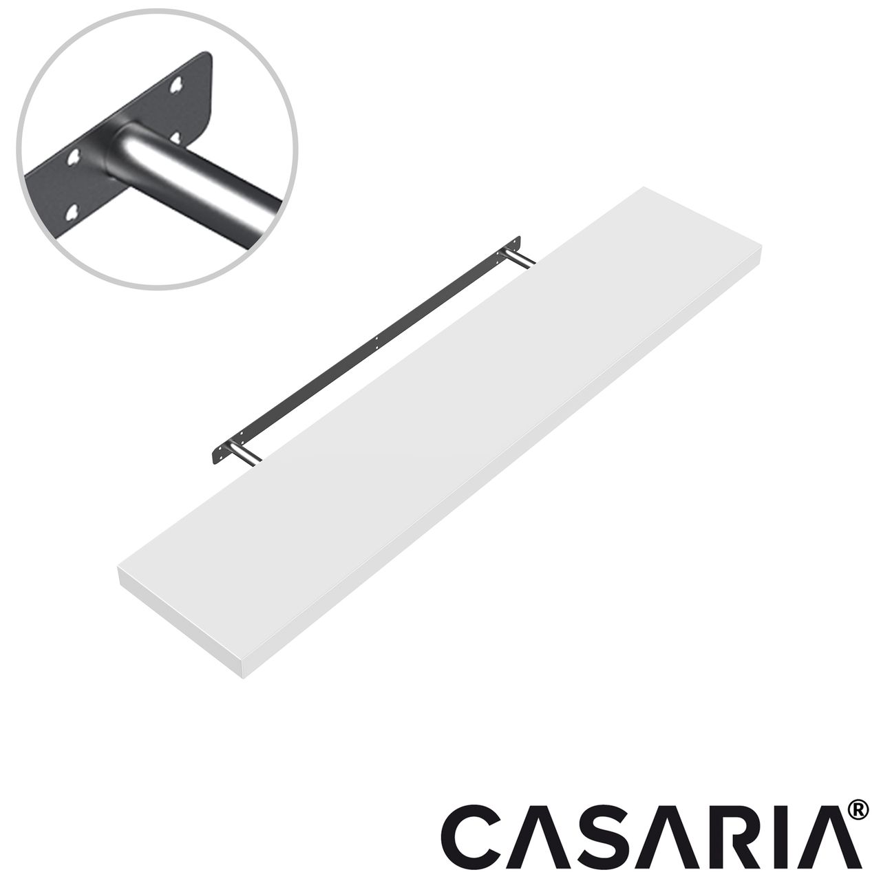 Casaria Wandregal Schweberegal 50cm weiß   Halterung