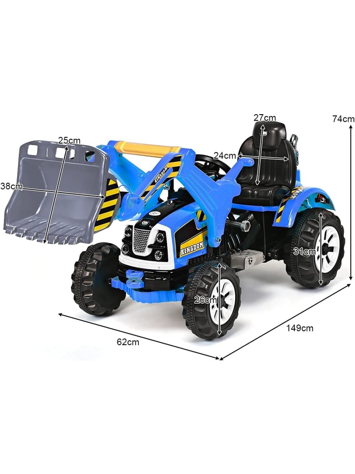 COSTWAY 12V Elektro Sitzbagger in Blau günstig kaufen 150 x 60 cm
