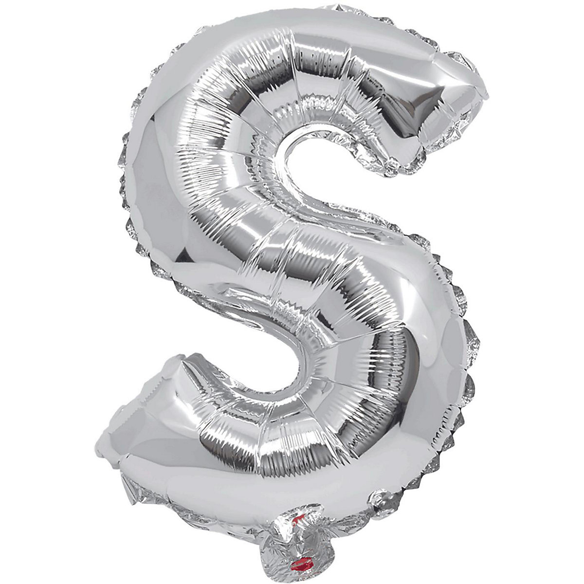 Folienballon Buchstabe S silber, 32 cm, inkl. Pustehalm