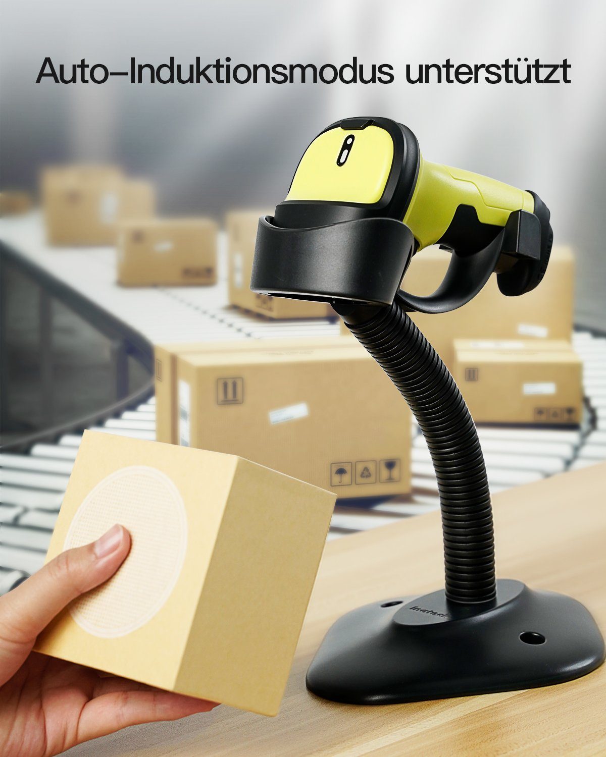 Inateck 1D Barcode Scanner Wireless 2.4 GHz, 35 m Reichweite Handscanner