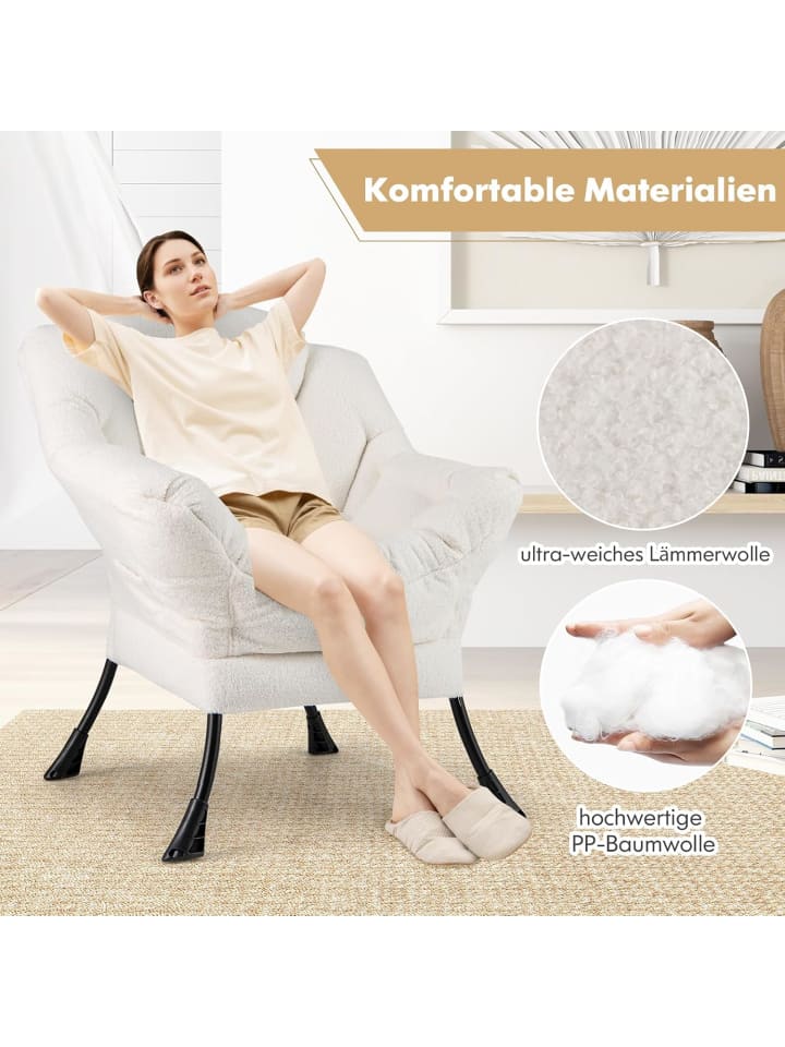 COSTWAY Relaxsessel gepolstert in Beige günstig kaufen onesize