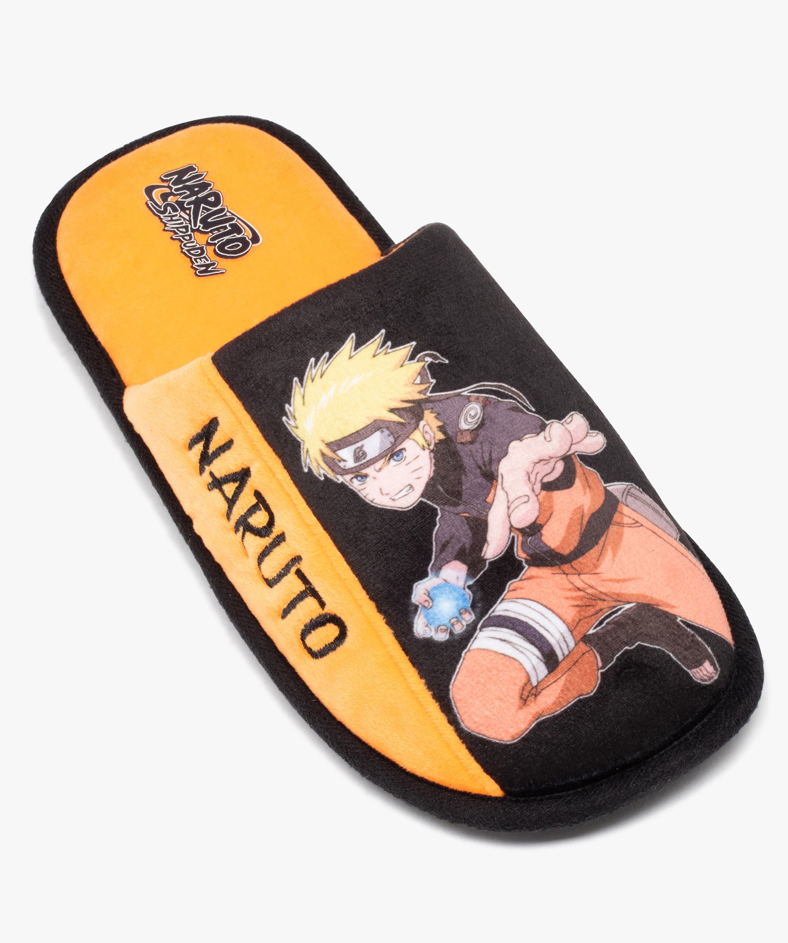 Chaussons homme imprimés et moelleux en velours - Naruto orange | GEMO