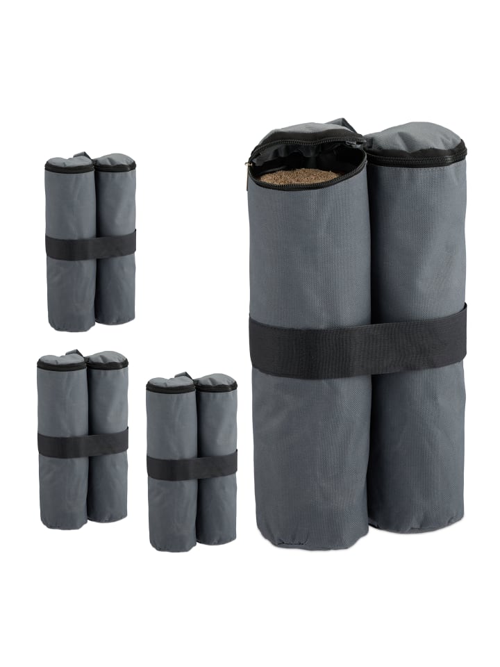 relaxdays 4 x Pavillon Sandsäcke in Grau günstig kaufen onesize