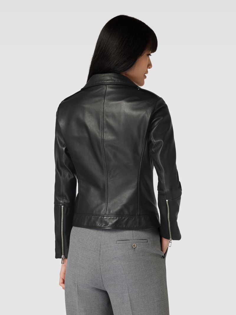 Lederjacke aus Lammleder mit Label-Details Modell 'LARELLA' in schwarz