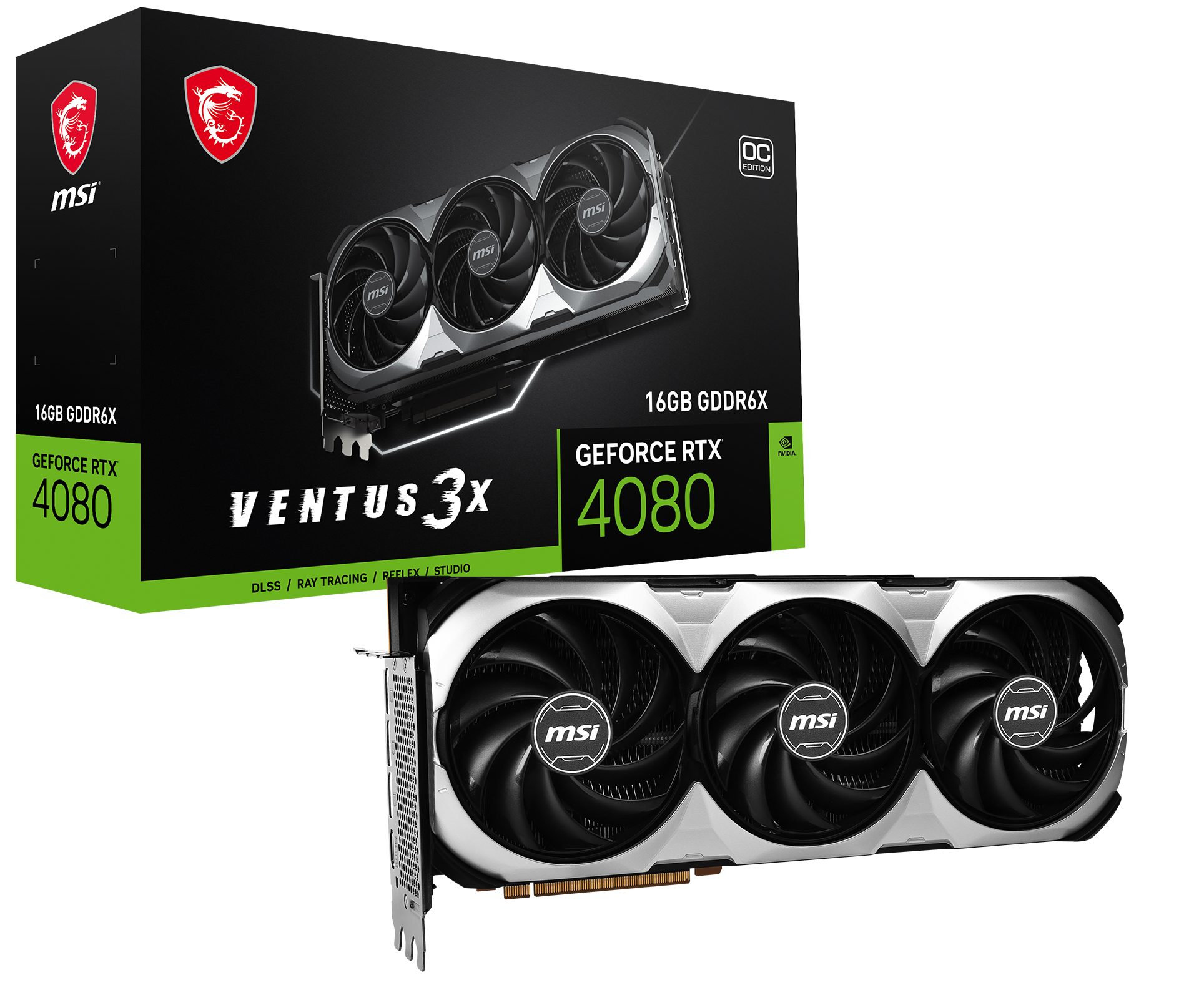 MSI GeForce RTX 4080 16GB VENTUS 3X OC Grafikkarte (16 GB, GDDR6X)