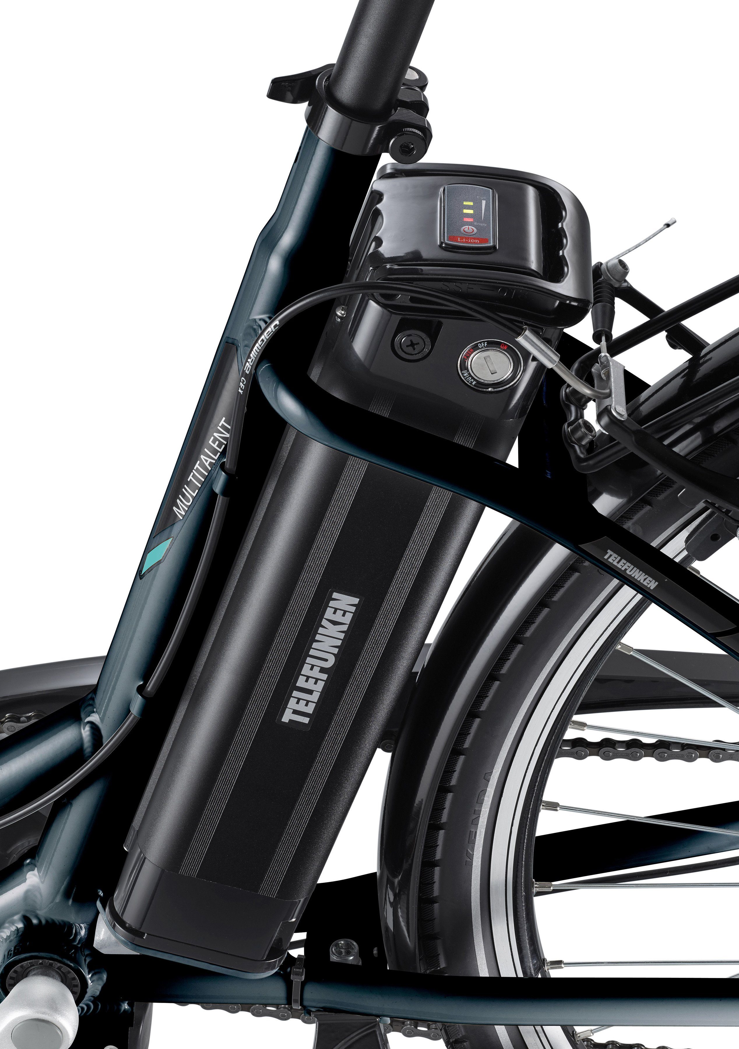 Telefunken E-Bike Multitalent RC830, 3 Gang Shimano Nexus Schaltwerk, Frontmotor, 374,4 Wh Akku, mit Fahrradkorb, ebike Damen