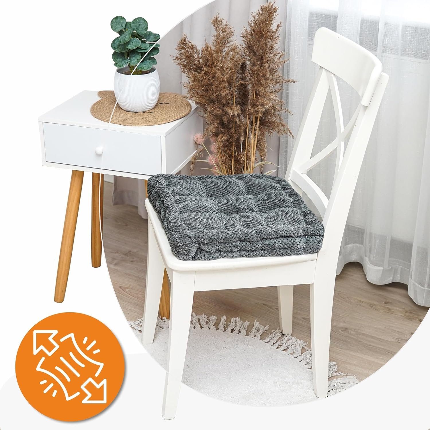 SCOHOME Stuhlkissen Stuhlkissen 40x40 cm Sitzkissen - Sitzpolster, für Stuhl Boxkissen Sitzauflage Matratzenkissen Sesselkissen