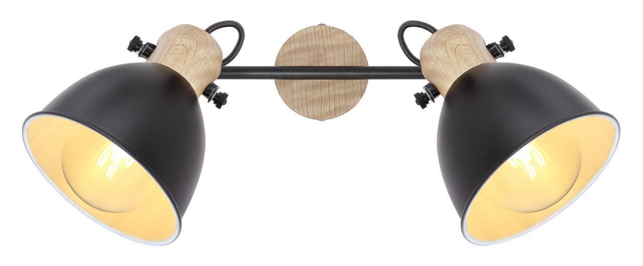 Globo Lighting - WIHO - Strahler Metall schwarz, 2x E27