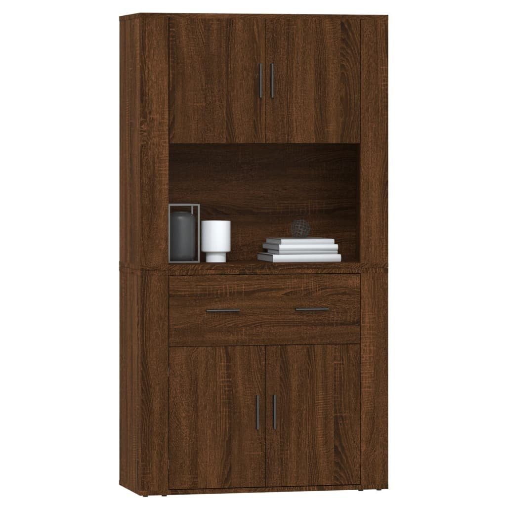 vidaXL Sideboard Highboard Braun Eichen-Optik Holzwerkstoff (2 St)