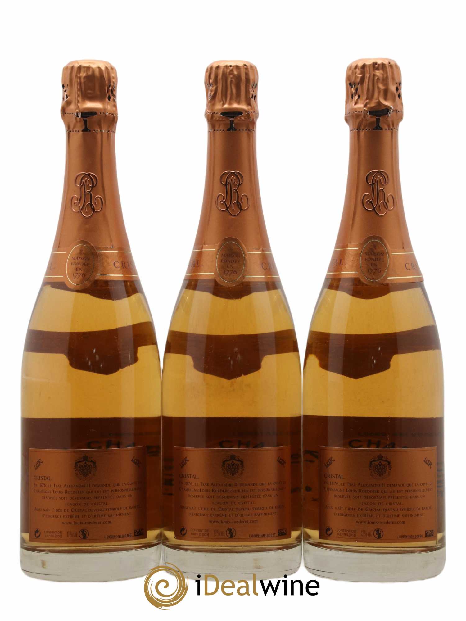 Cristal Louis Roederer  2004 - Lot de 3 Bouteilles