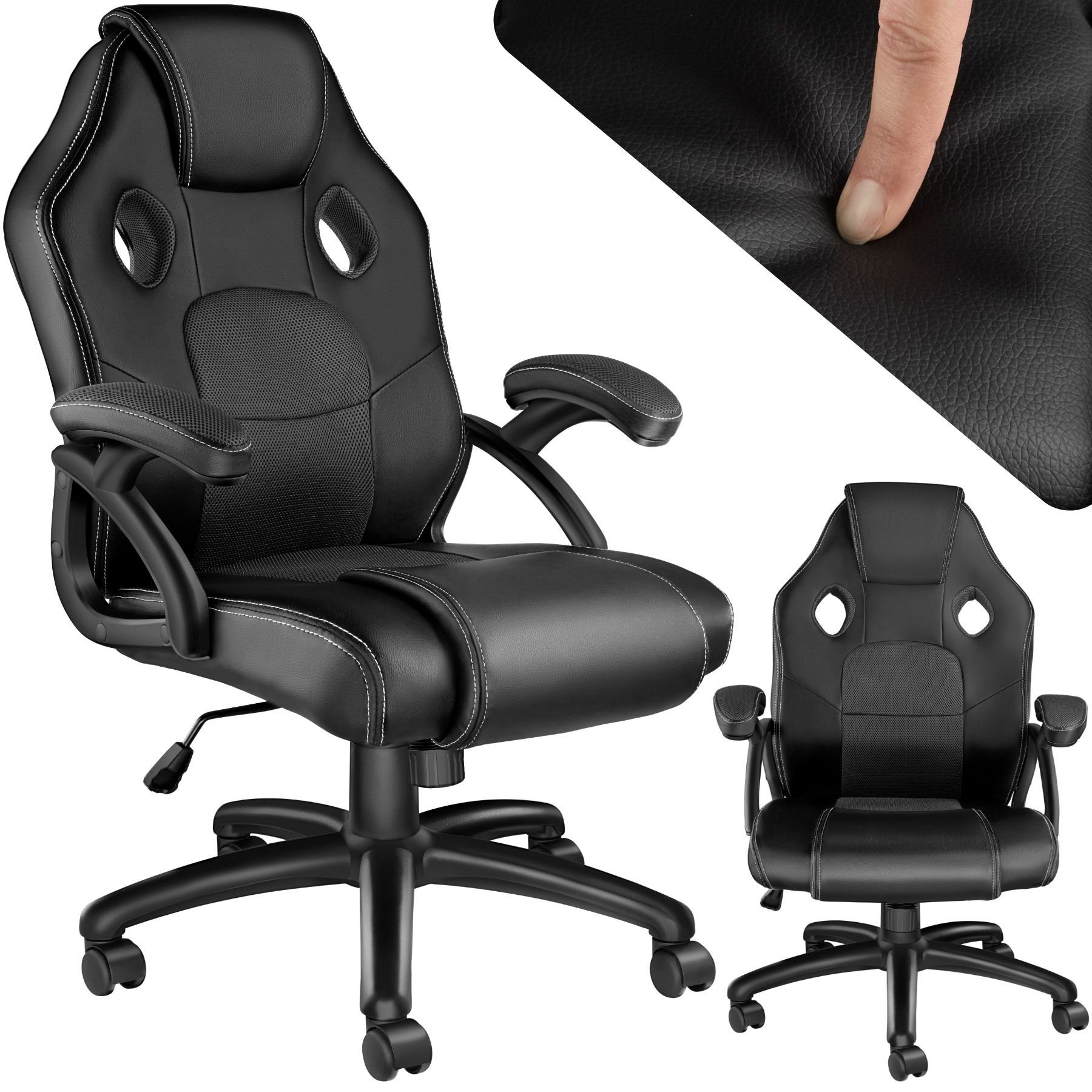 tectake Gaming-Stuhl Mike (1er, 1 St), einstellbare Wippmechanik
