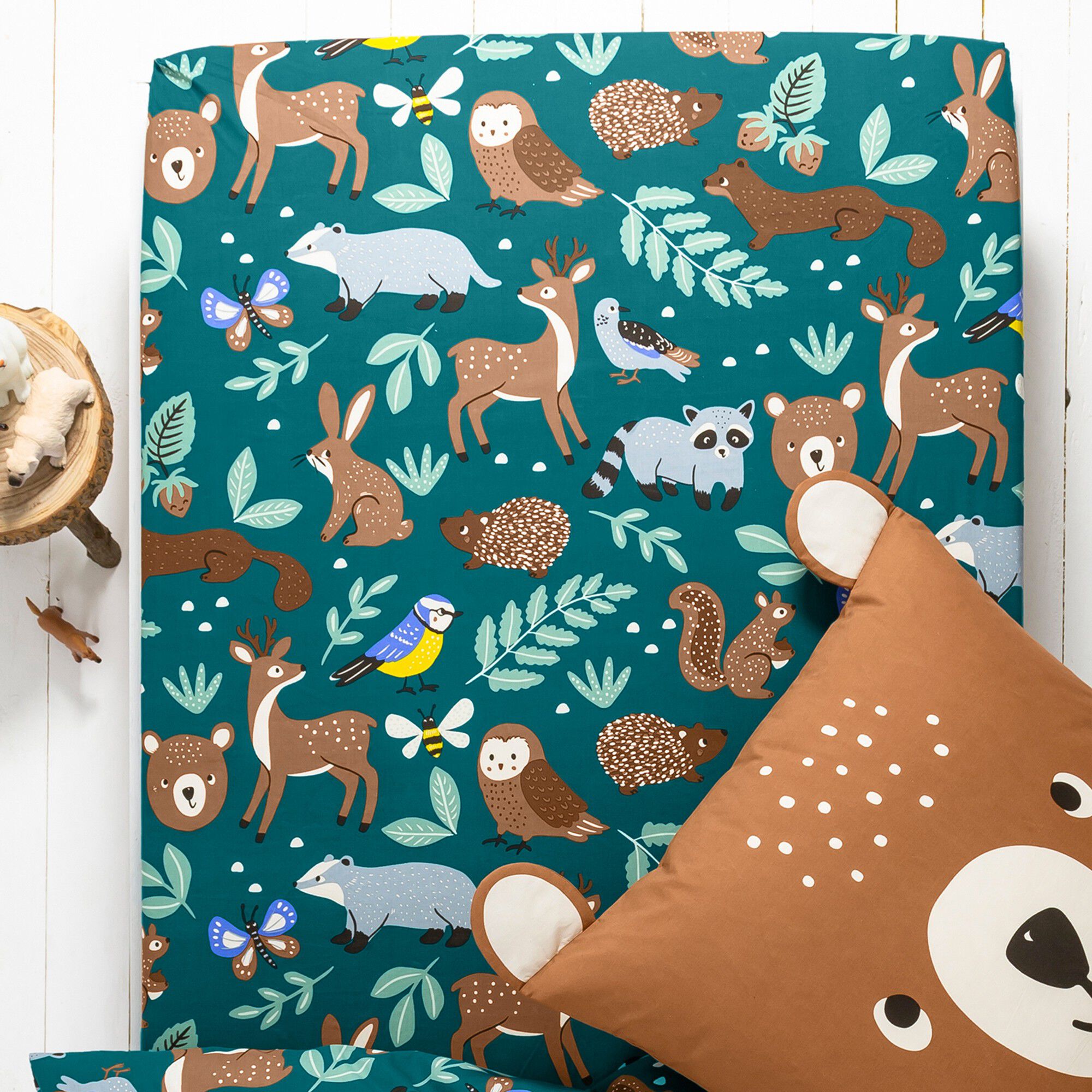 Linge de lit enfant à motifs Ourson en coton biologique, éco-responsable