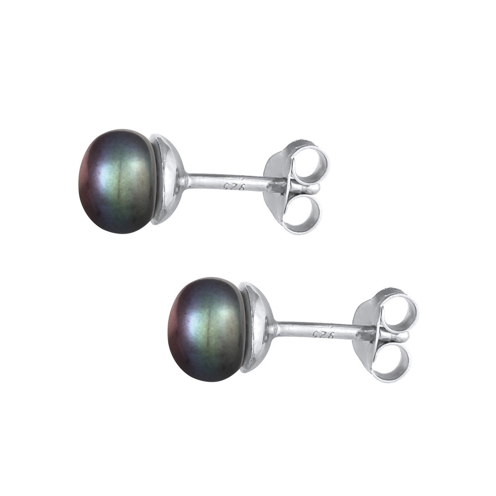 Nenalina Nenalina Boucles d'Oreilles Femmes clous d'oreilles Basique Rond avec perle de cu Boucles d'oreilles