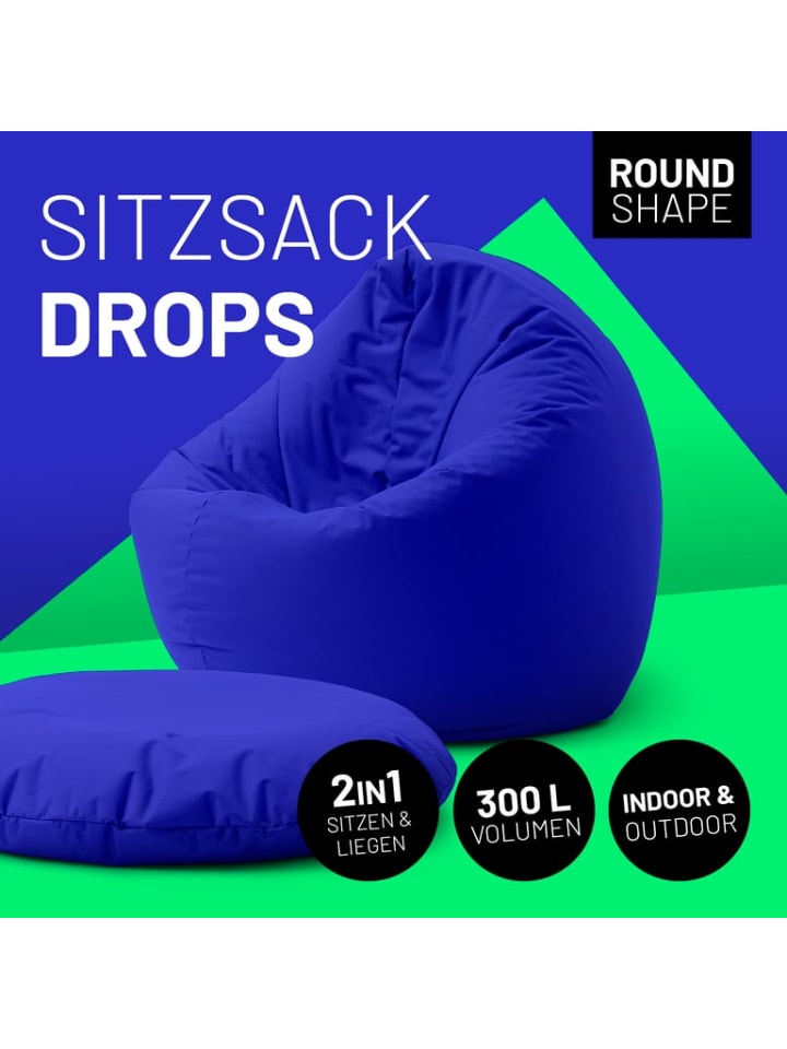Lumaland Sitzsack 2-in-1-Sitzsack - 300l - 120 x 80 x 75 cm - Royalblau günstig kaufen onesize