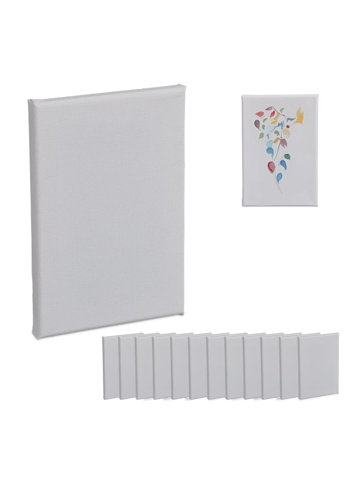 relaxdays 14 x Leinwand Set in Weiß günstig kaufen onesize
