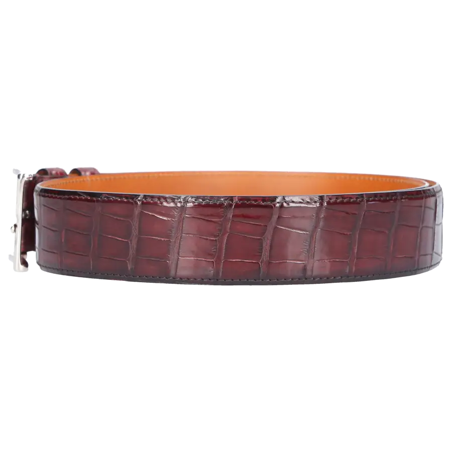 Santoni - Herrengürtel Alligatorleder - rot