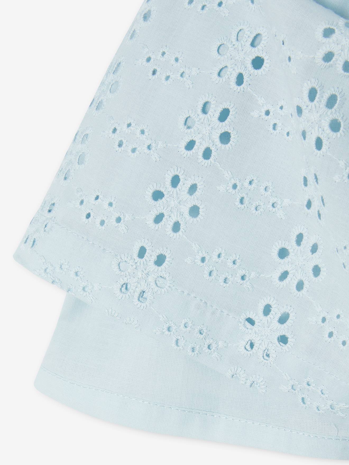 Vertbaudet Mädchen Volant-Bluse - himmelblau