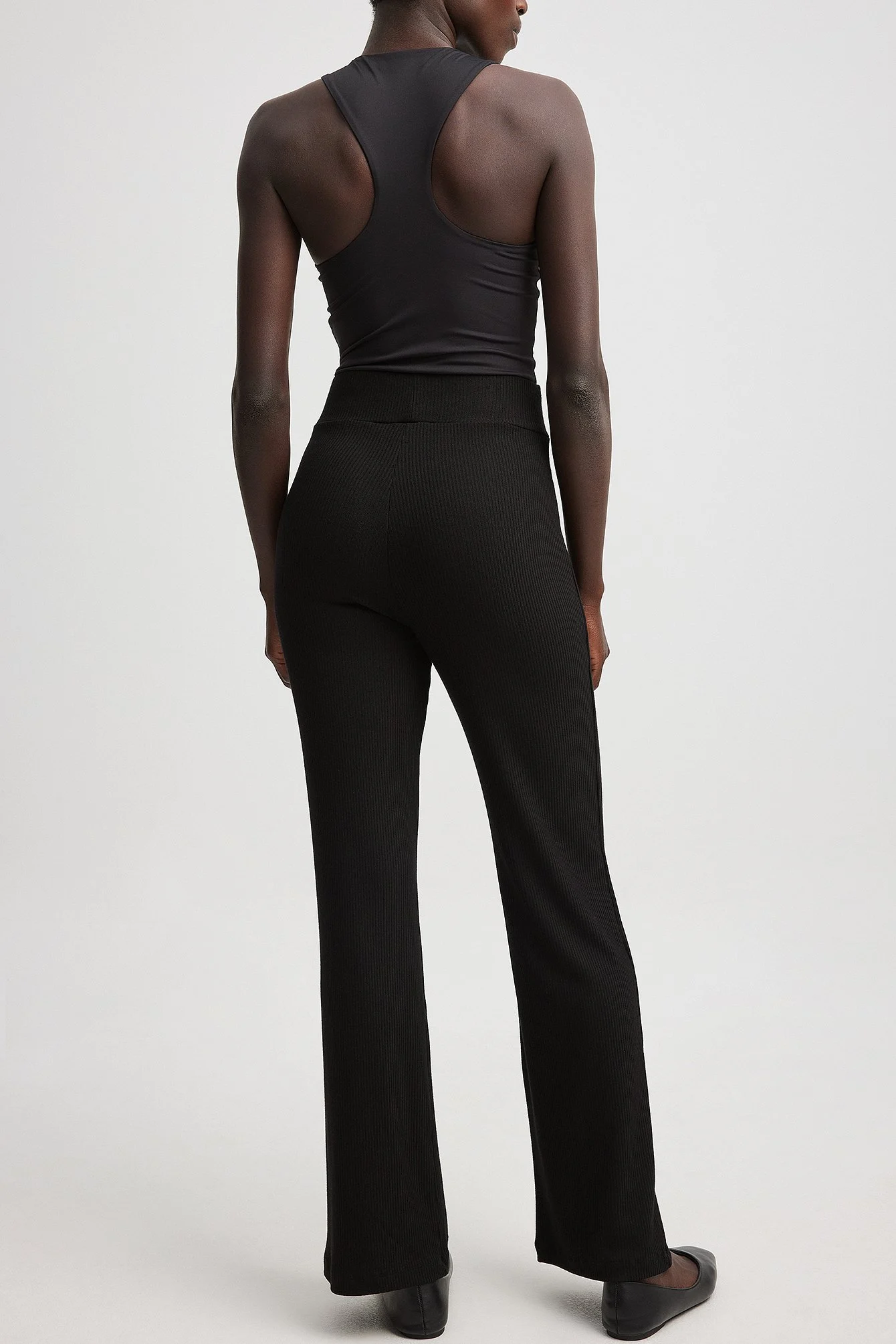 Gerippte Hose mit hoher Taille