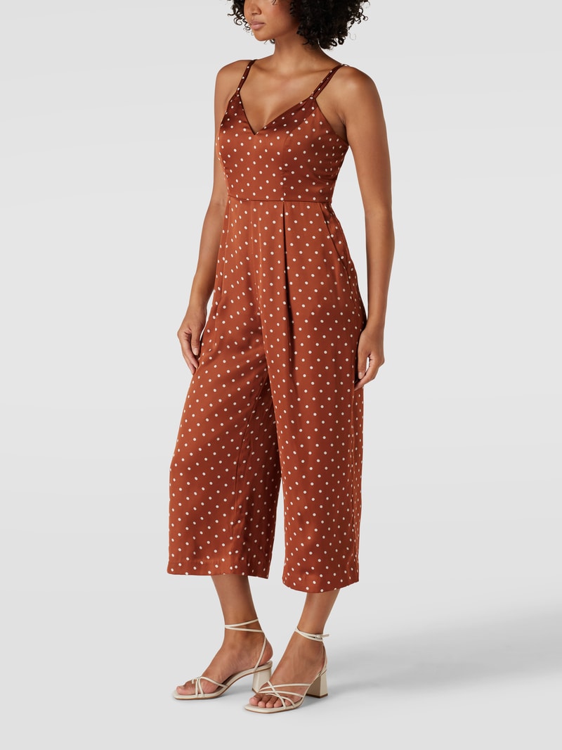Jumpsuit mit Polka Dots in schokobraun