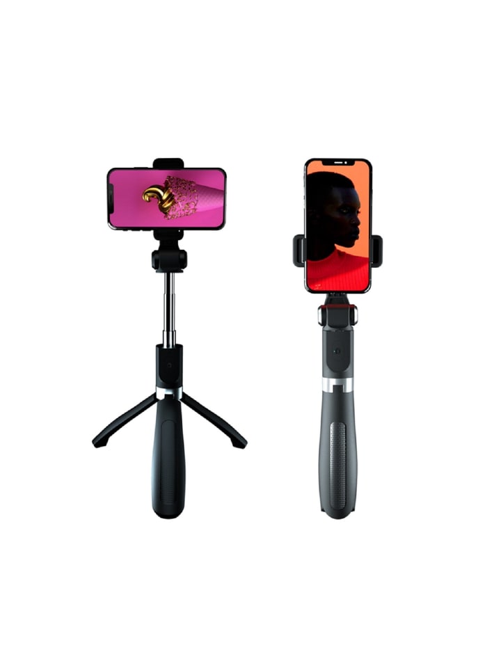 XO XO SS08 Selfie-Stick Handyhalterung und Bluetooth-Stativ 68cm Schwarz in Schwarz günstig kaufen onesize